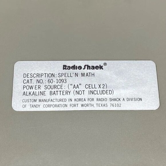 Spell N Math Radio Shack Learning System Rare 1980's Korea Vintage Tested Works! - Picture 6 of 15